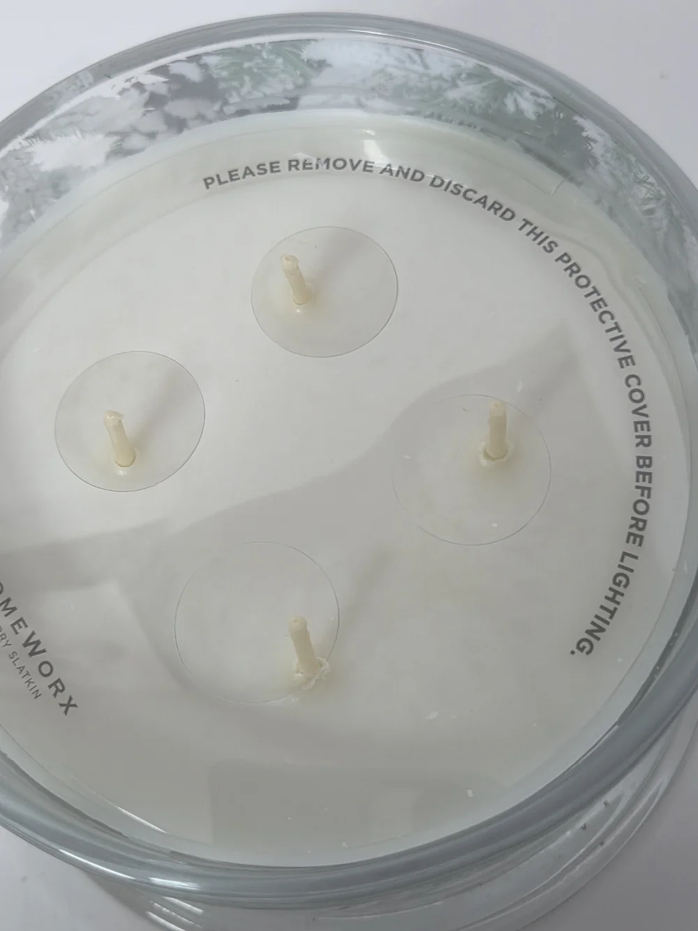 homeworx by slatkin co Frozen balsam 4 wick scented candle white jar